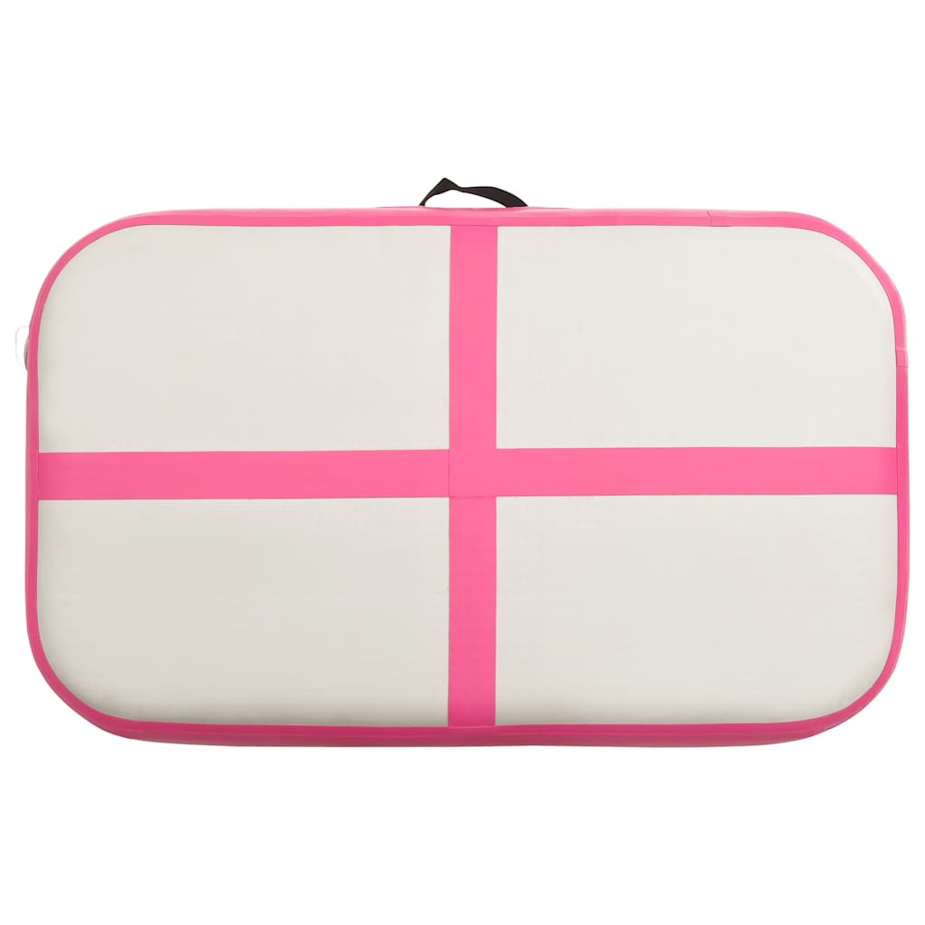 vidaXL Inflatable Gymnastics Mat with Pump 60x100x10 cm PVC Pink 4