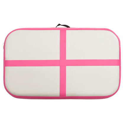 vidaXL Inflatable Gymnastics Mat with Pump 60x100x10 cm PVC Pink 4