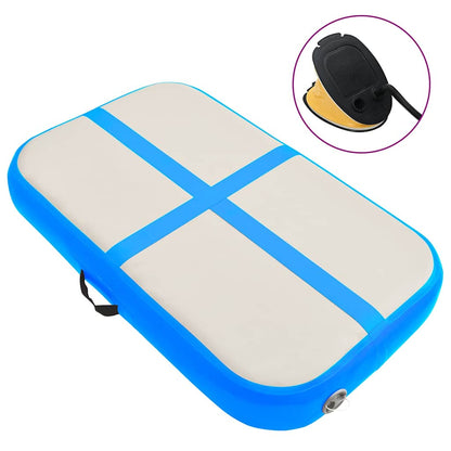 vidaXL Inflatable Gymnastics Mat with Pump 60x100x10 cm PVC Blue 1