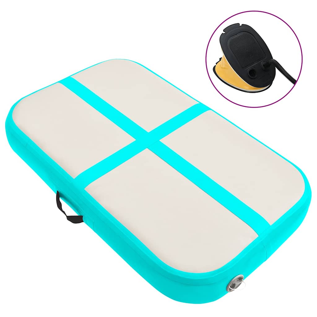 vidaXL Inflatable Gymnastics Mat with Pump 60x100x10 cm PVC Green 1