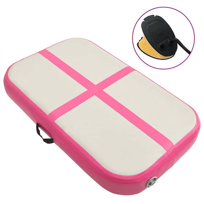 vidaXL Inflatable Gymnastics Mat with Pump 60x100x15 cm PVC Pink 1