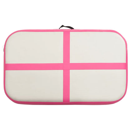 vidaXL Inflatable Gymnastics Mat with Pump 60x100x15 cm PVC Pink 4