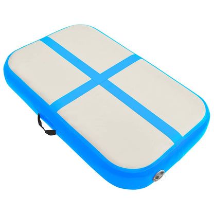 vidaXL Inflatable Gymnastics Mat with Pump 60x100x15 cm PVC Blue 2
