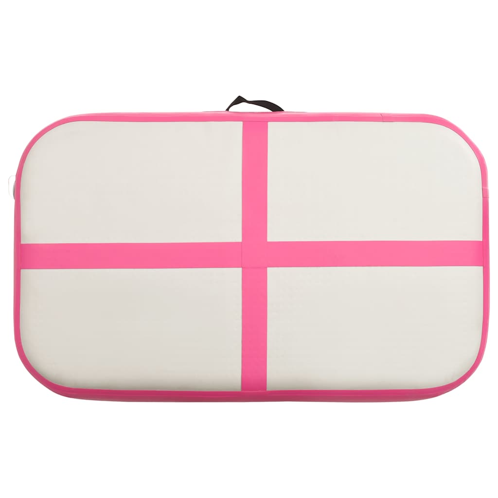 vidaXL Inflatable Gymnastics Mat with Pump 60x100x20 cm PVC Pink 4