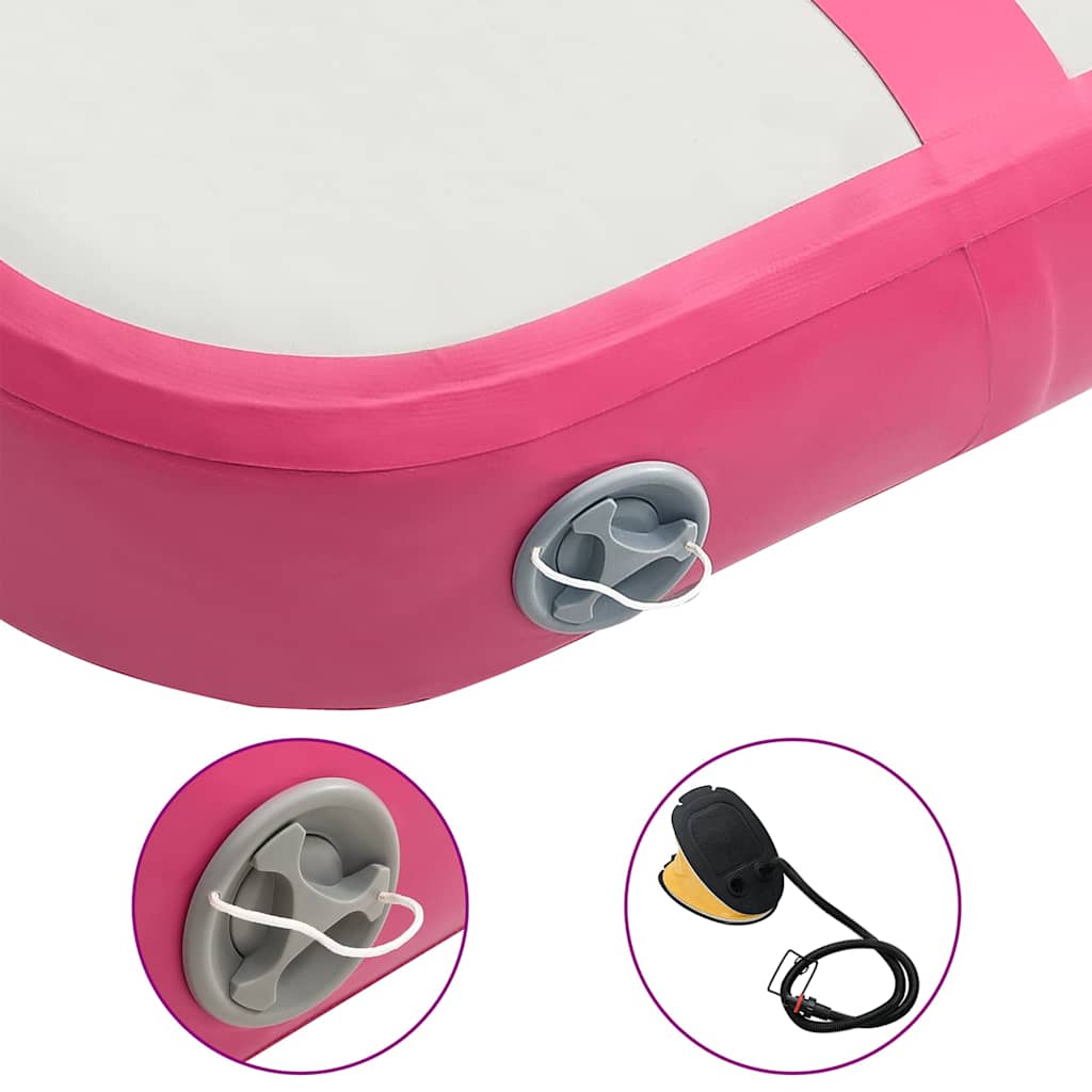 vidaXL Inflatable Gymnastics Mat with Pump 60x100x20 cm PVC Pink 6