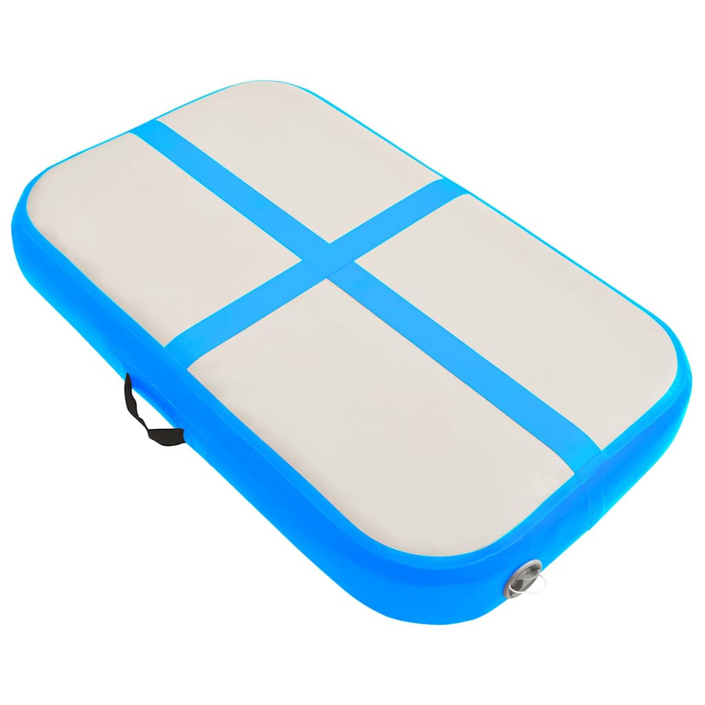 vidaXL Inflatable Gymnastics Mat with Pump 60x100x20 cm PVC Blue 2