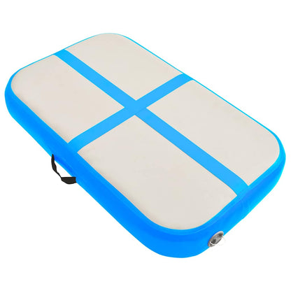 vidaXL Inflatable Gymnastics Mat with Pump 60x100x20 cm PVC Blue 2