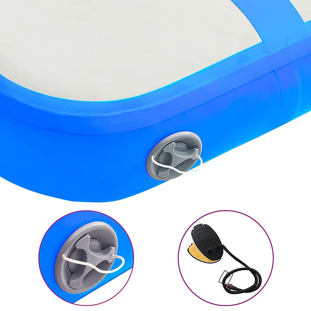 vidaXL Inflatable Gymnastics Mat with Pump 60x100x20 cm PVC Blue 6