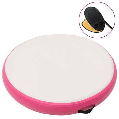vidaXL Inflatable Gymnastic Mat with Pump PVC Pink