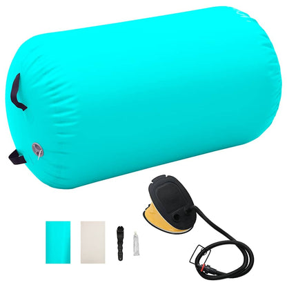 vidaXL Inflatable Gymnastic Roll with Pump 100x60 cm PVC Green 1