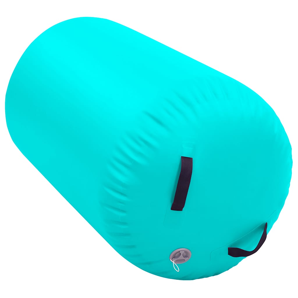 vidaXL Inflatable Gymnastic Roll with Pump 100x60 cm PVC Green 5