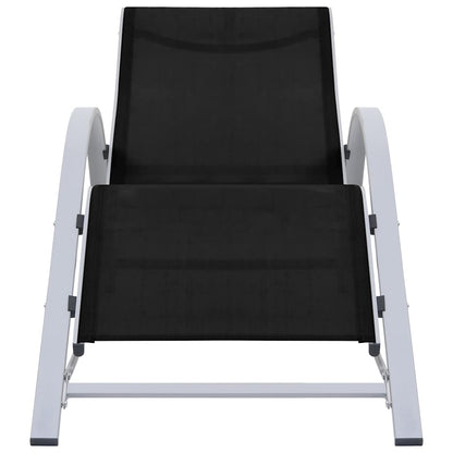 vidaXL Sunlounger Textilene and Aluminium Black 2