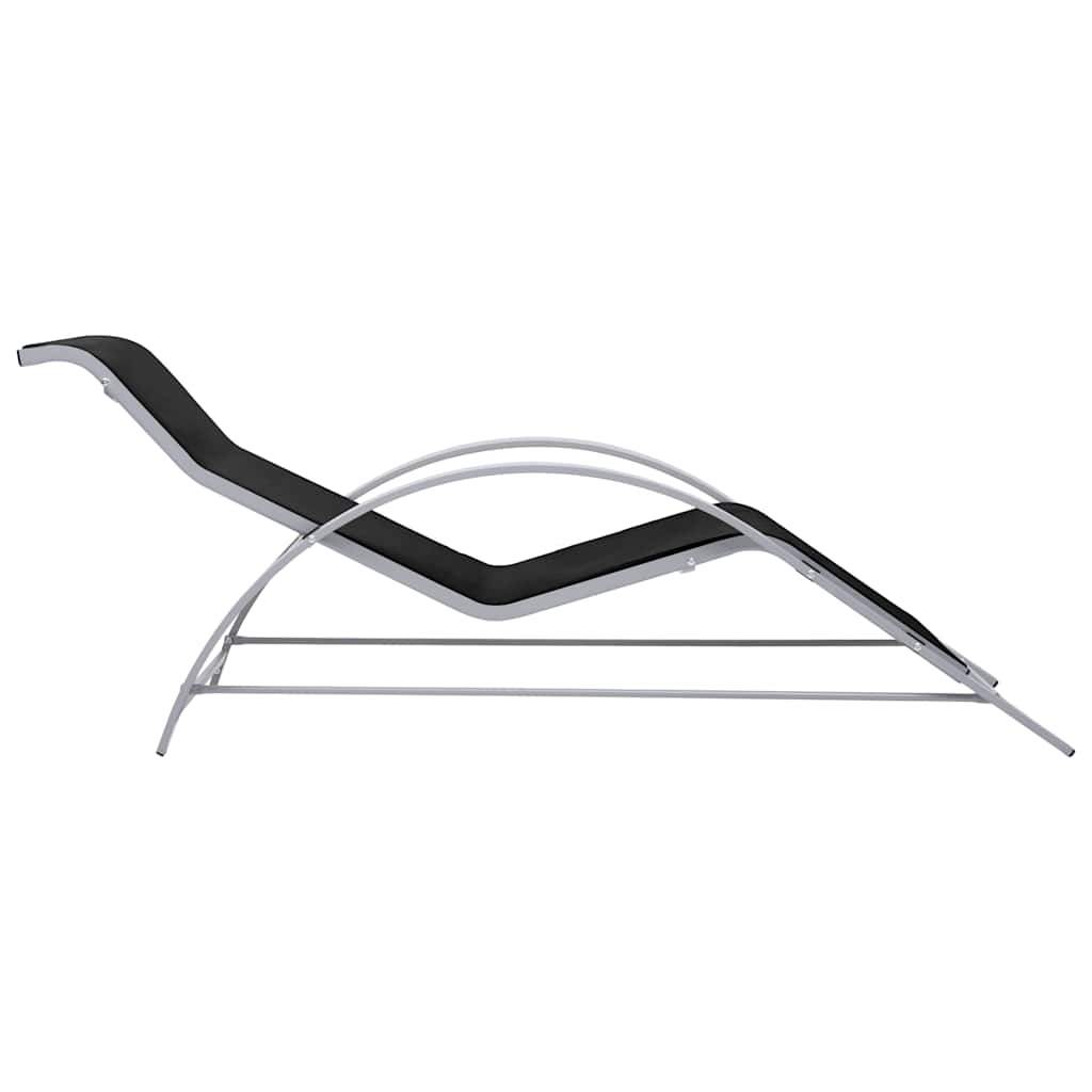 vidaXL Sunlounger Textilene and Aluminium Black 3