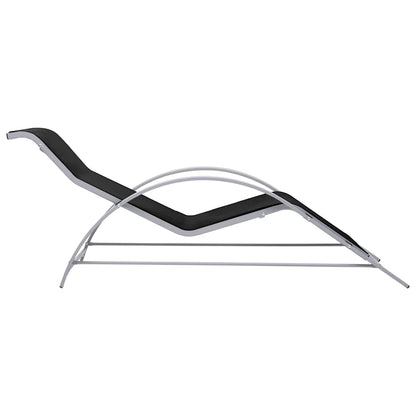 vidaXL Sunlounger Textilene and Aluminium Black 3