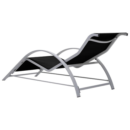vidaXL Sunlounger Textilene and Aluminium Black 4