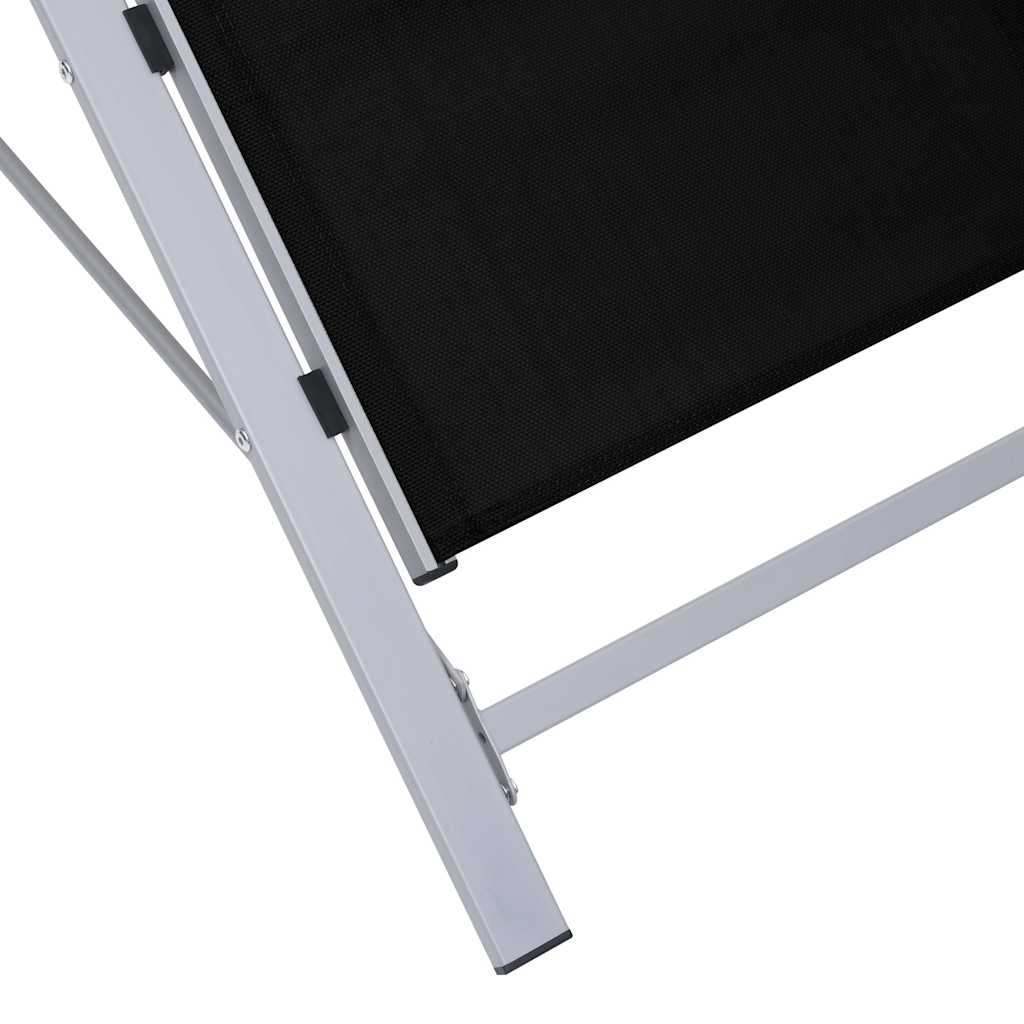vidaXL Sunlounger Textilene and Aluminium Black 5