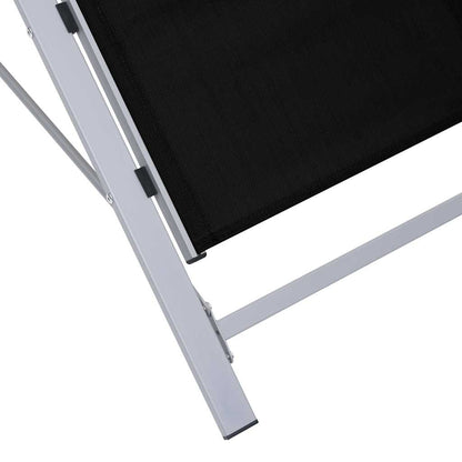 vidaXL Sunlounger Textilene and Aluminium Black 5