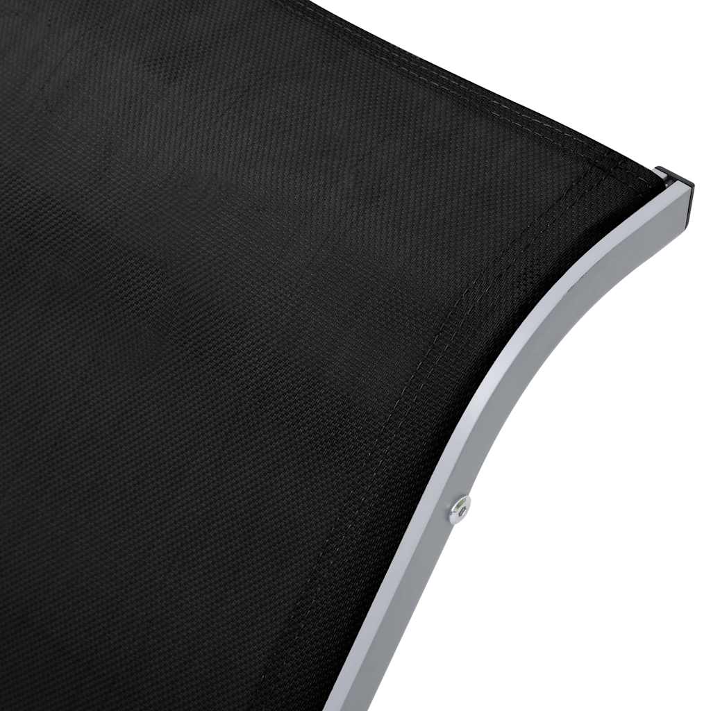 vidaXL Sunlounger Textilene and Aluminium Black 6