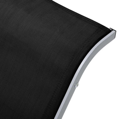 vidaXL Sunlounger Textilene and Aluminium Black 6