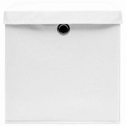 vidaXL Storage Box |  Set of 10 | White | Non-woven Fabric | Medium | Foldable 4