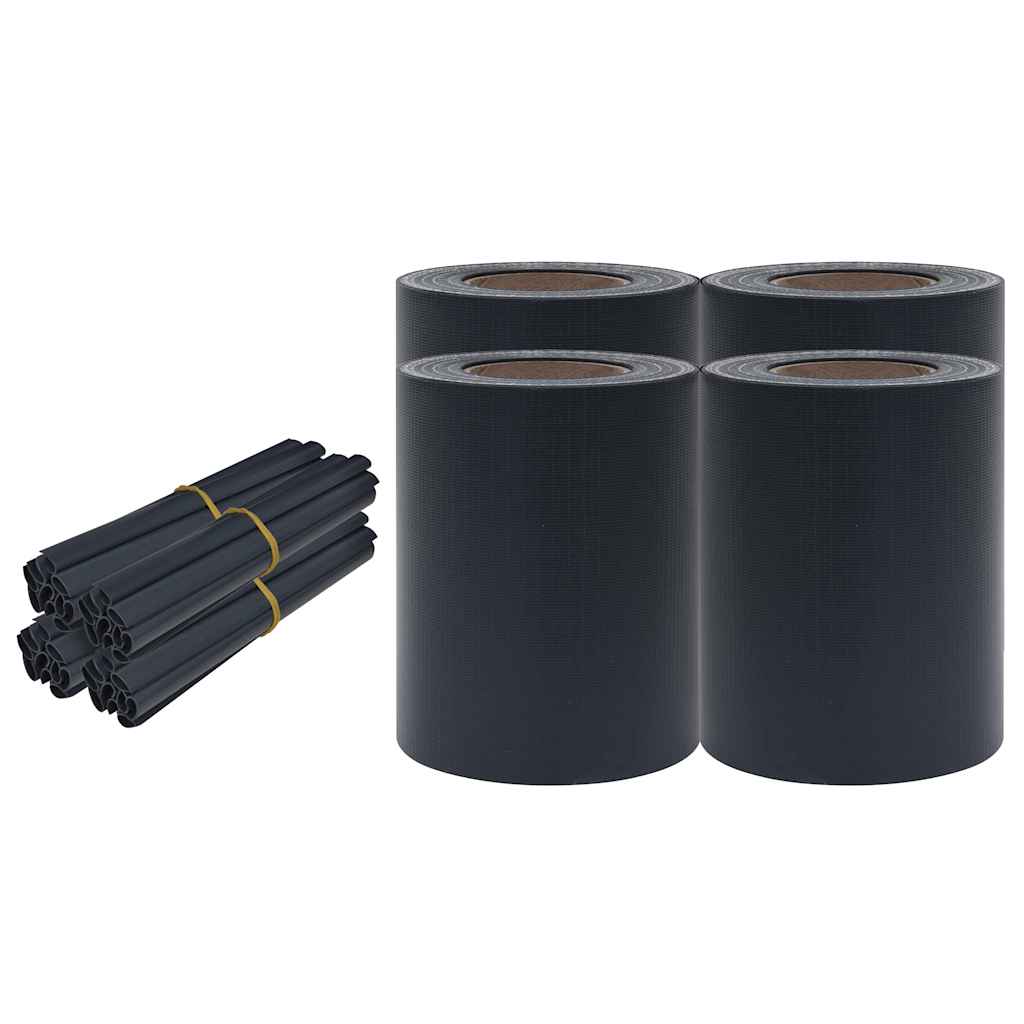vidaXL Privacy Strips PVC 140x0.19 m Matte Dark Grey 2
