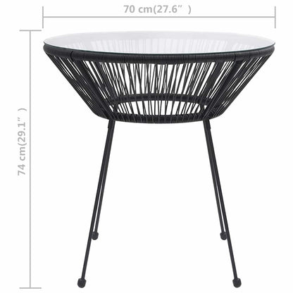 vidaXL Garden Dining Table | Black, Transparent 4