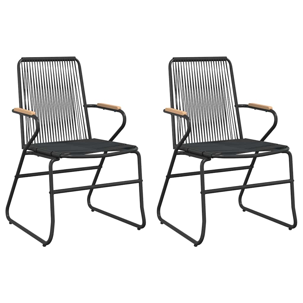 vidaXL Garden Chairs 2 pcs Black 58x59x85.5 cm PVC Rattan 2