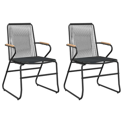 vidaXL Garden Chairs 2 pcs Black 58x59x85.5 cm PVC Rattan 2