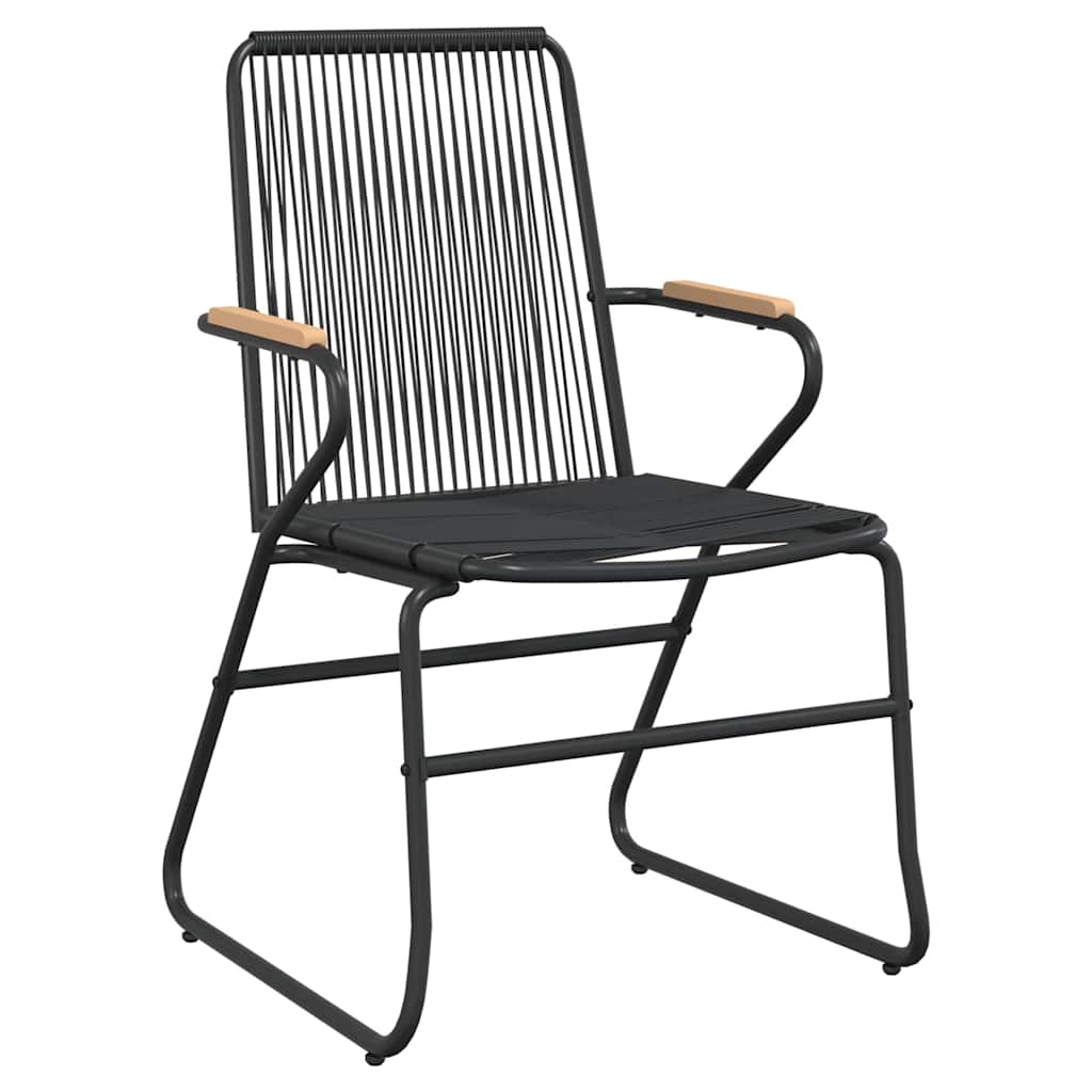 vidaXL Garden Chairs 2 pcs Black 58x59x85.5 cm PVC Rattan 3