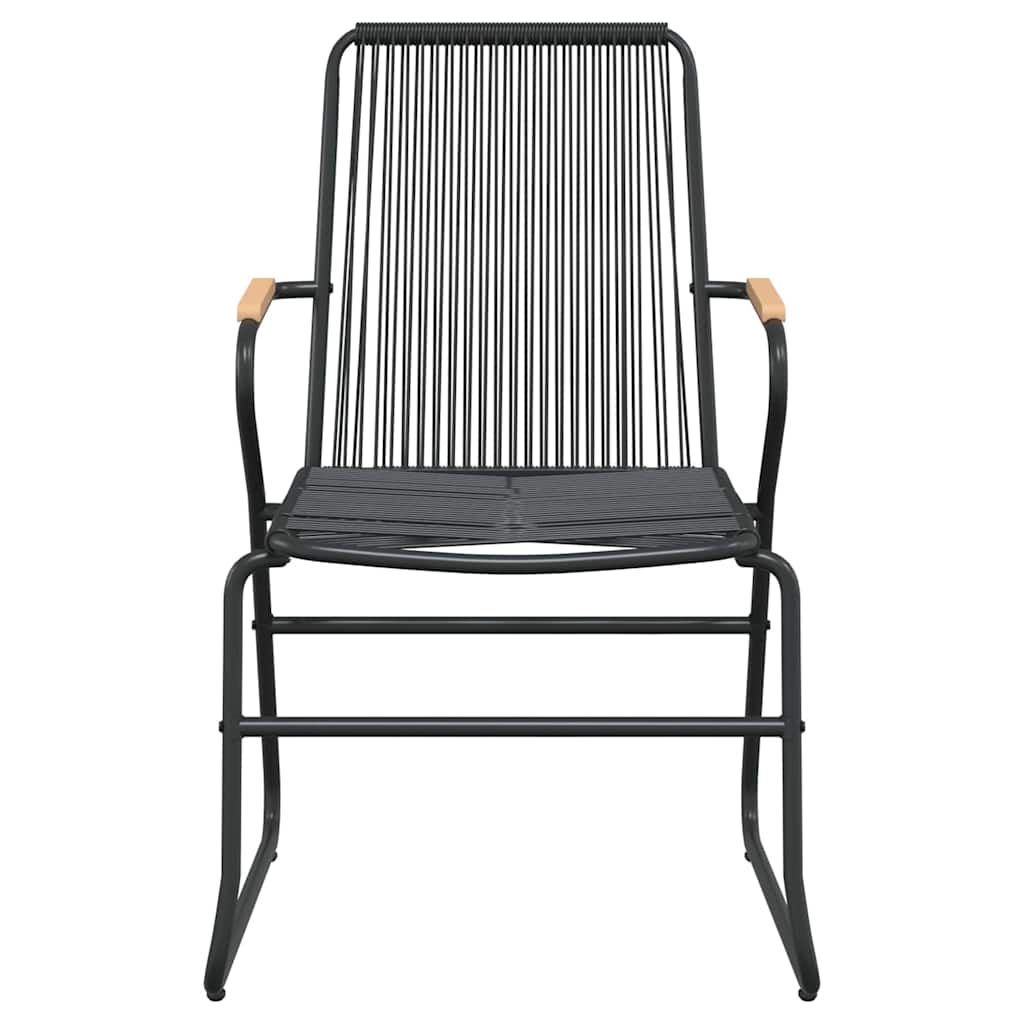 vidaXL Garden Chairs 2 pcs Black 58x59x85.5 cm PVC Rattan 4