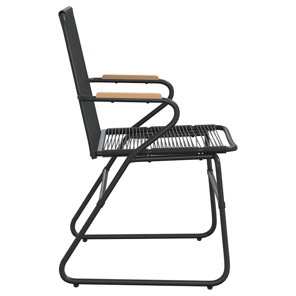 vidaXL Garden Chairs 2 pcs Black 58x59x85.5 cm PVC Rattan 5