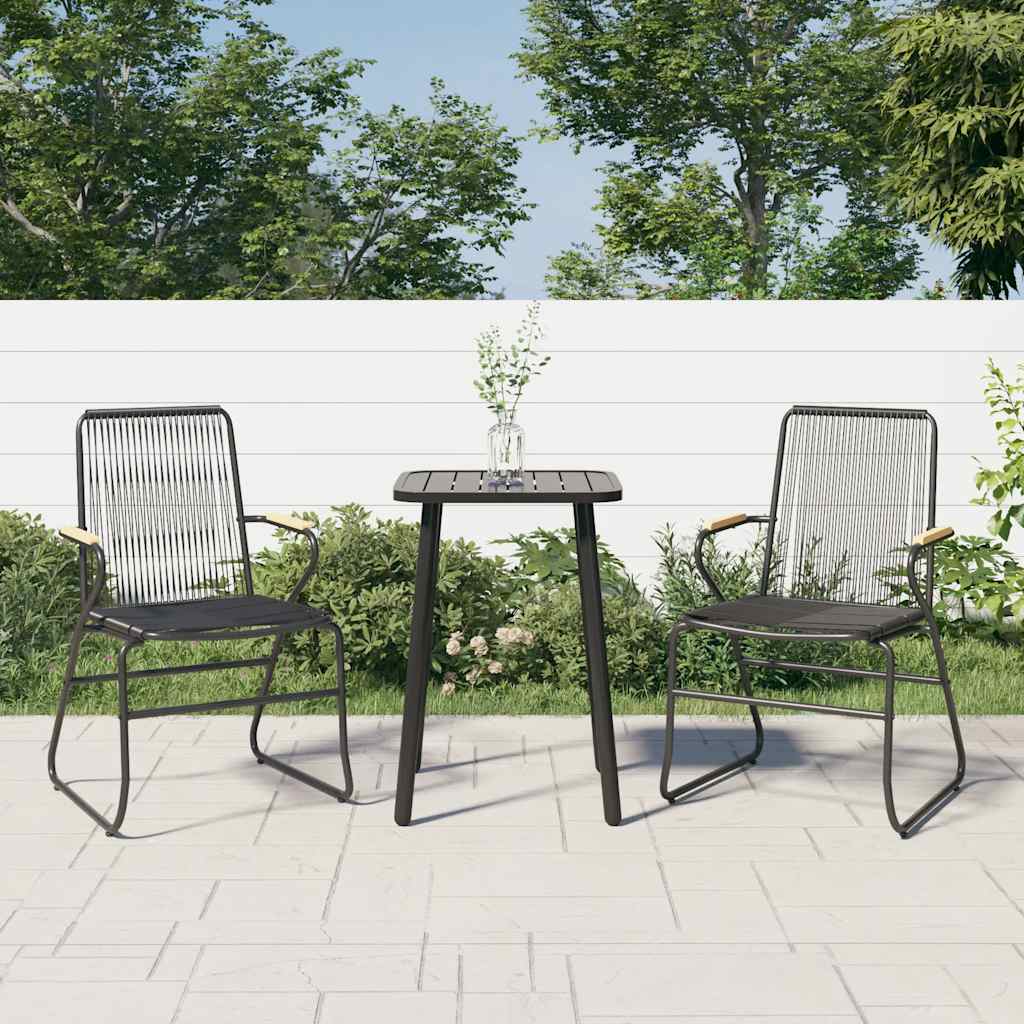 vidaXL Garden Chairs 2 pcs Black 58x59x85.5 cm PVC Rattan 1