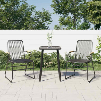 vidaXL Garden Chairs 2 pcs Black 58x59x85.5 cm PVC Rattan 1