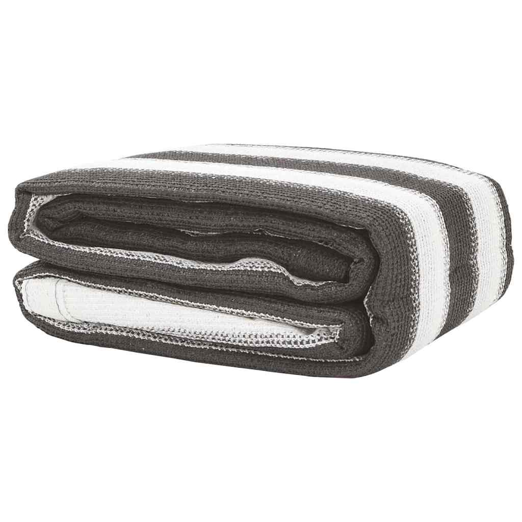 vidaXL Tent Carpet Anthracite and White 400x600 cm HDPE 2