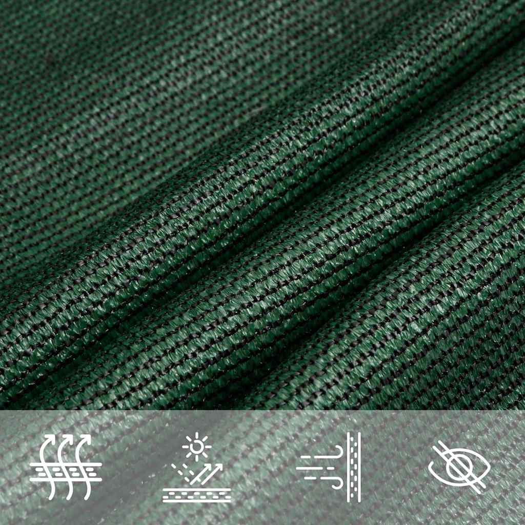 311483 vidaXL Sunshade Sail 160 g/m² Dark Green 5x6x6 m HDPE 4