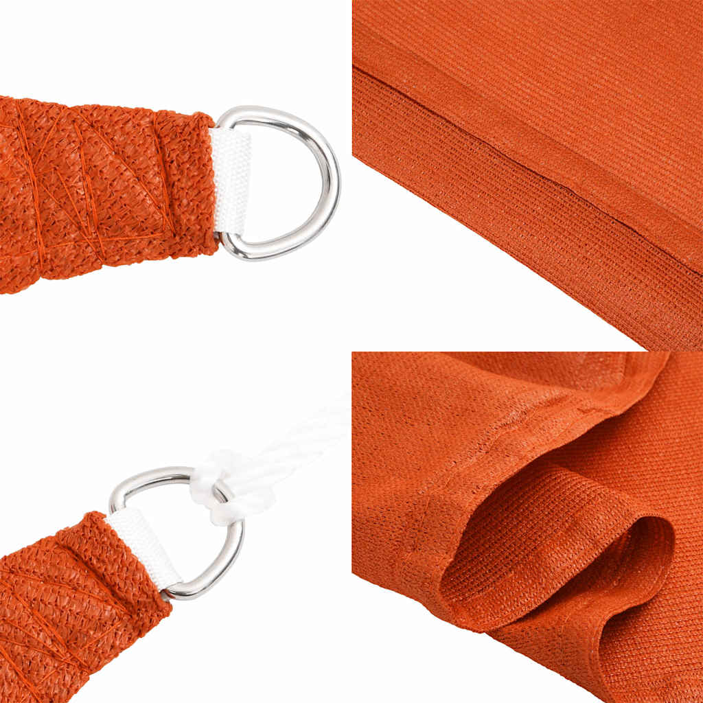 vidaXL Sunshade Sail 160 g/m² Square Orange 4x4 m HDPE 6
