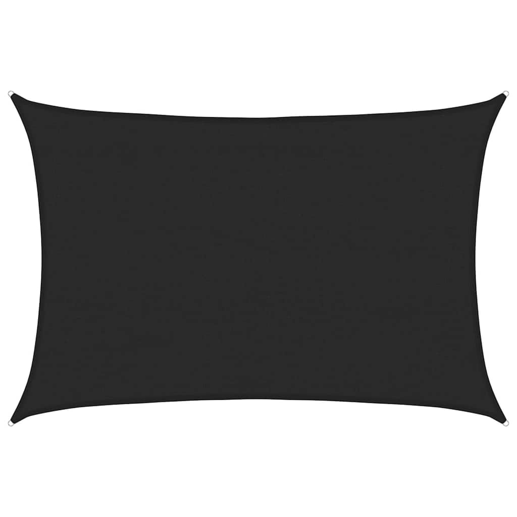 vidaXL Sunshade Sail 160 g/m² Black 4x6 m HDPE 2