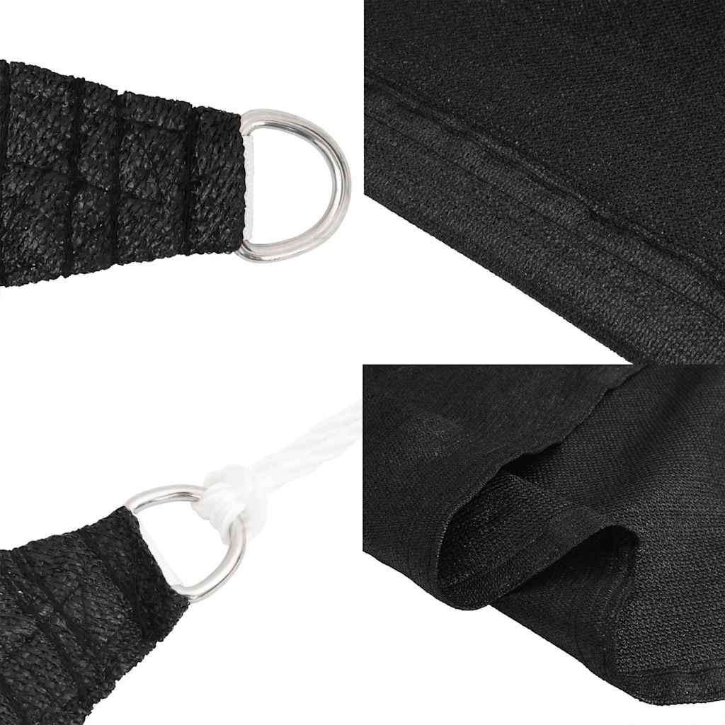 vidaXL Sunshade Sail 160 g/m² Black 4x6 m HDPE 6