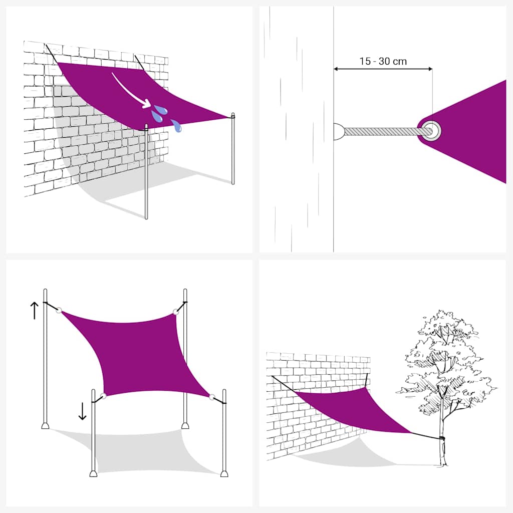 vidaXL Sunshade Sail 160 g/m² Brown 5x5 m HDPE 4