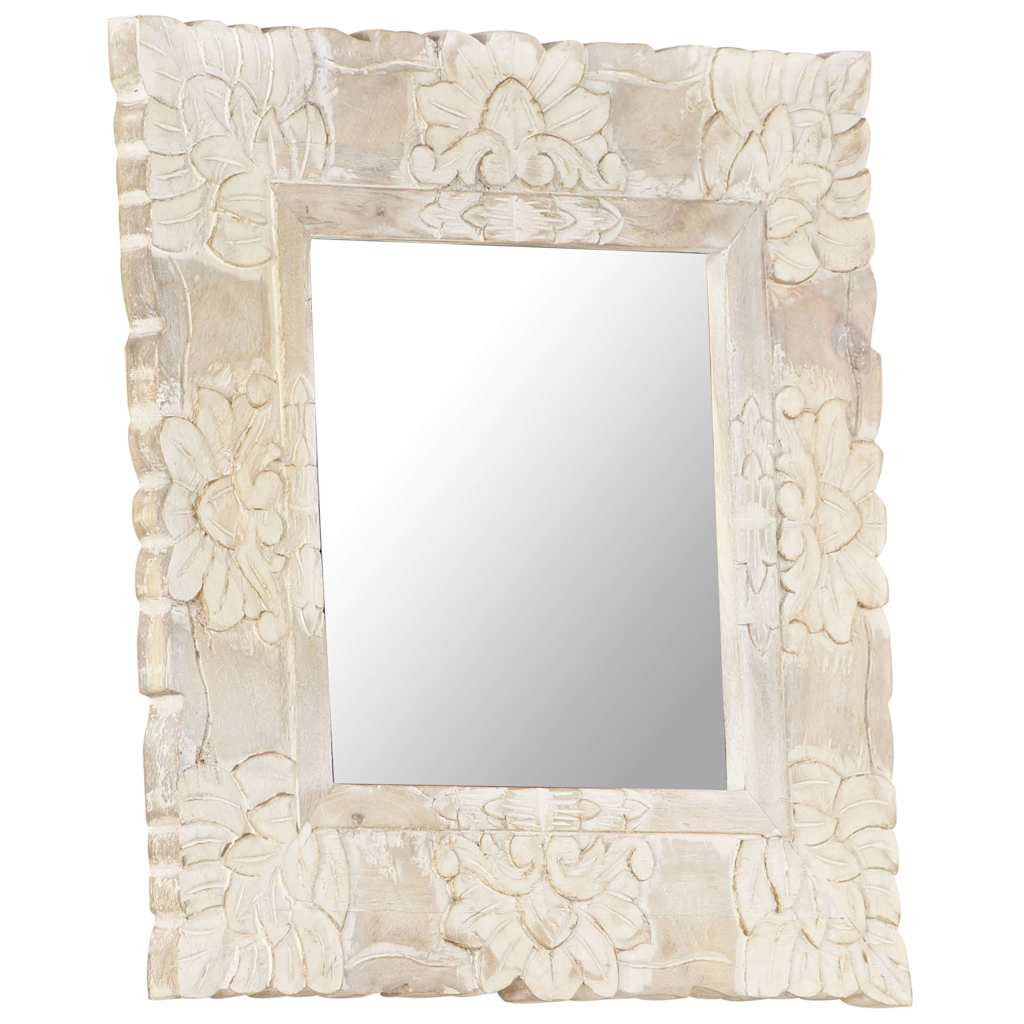 Mirror Solid Mango Wood White