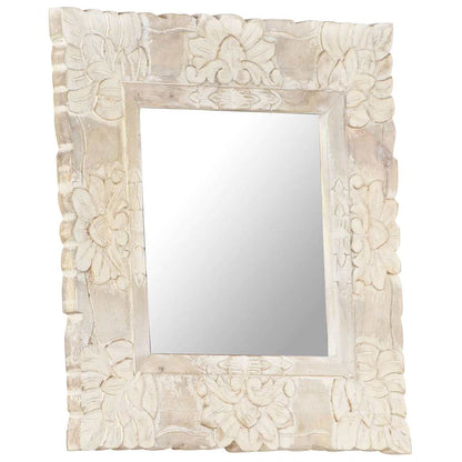 Mirror Solid Mango Wood White