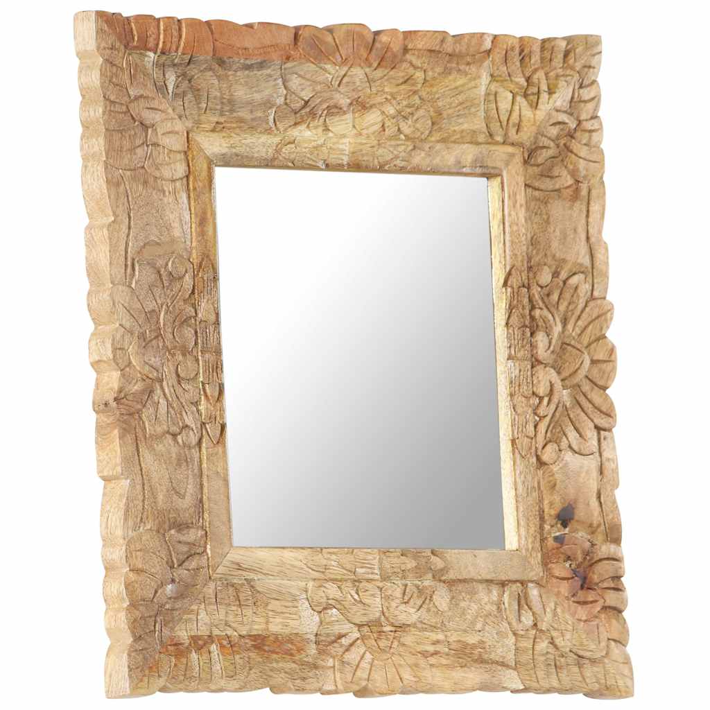 vidaXL Mirror 50x50 cm Solid Mango Wood 2