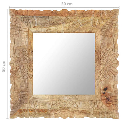 vidaXL Mirror 50x50 cm Solid Mango Wood 6