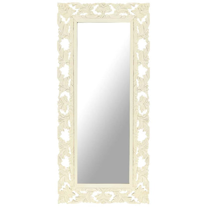 vidaXL Hand Carved Mirror 80x50 cm Solid Mango Wood
