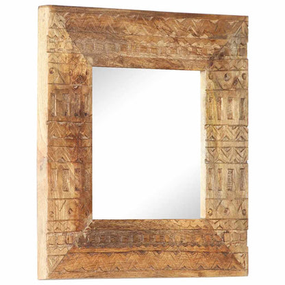 vidaXL Hand-Carved Mirror 50x50x2,5 cm Solid Mango Wood 6