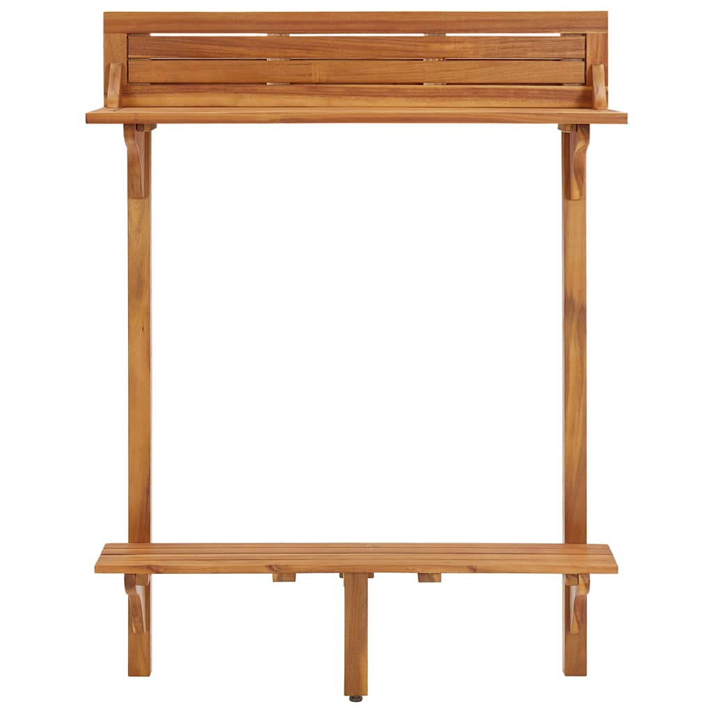 vidaXL Bar Table | Natural wood | Solid acacia wood | Medium | Footrest 3