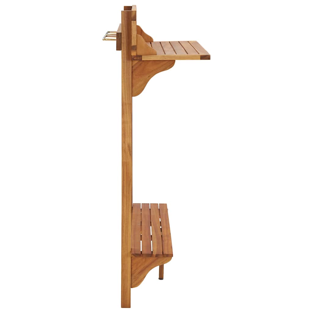 vidaXL Bar Table | Natural wood | Solid acacia wood | Medium | Footrest 4