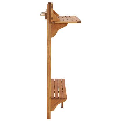 vidaXL Bar Table | Natural wood | Solid acacia wood | Medium | Footrest 4