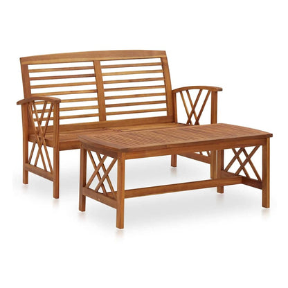 102x50x43 cm Solid Acacia Wood Bench +table