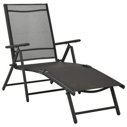 vidaXL 3 Piece Garden Lounge Set Textilene and Aluminium Black 3